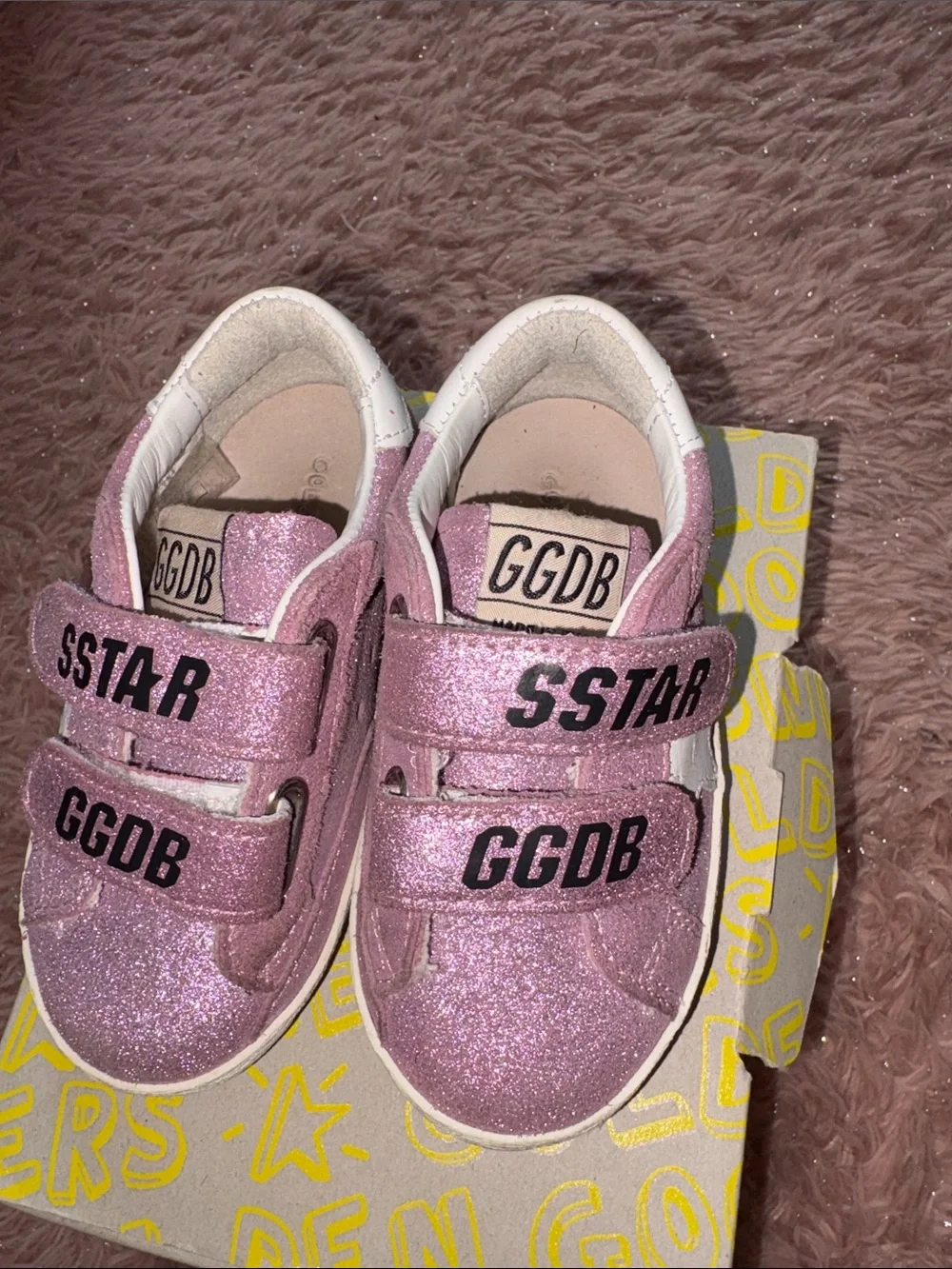 Golden Goose Kids SSTAR Glitter Velcro Sneakers - Pink